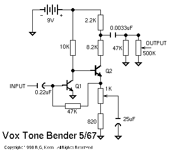 Tone Bender Mk1 5 Schematic