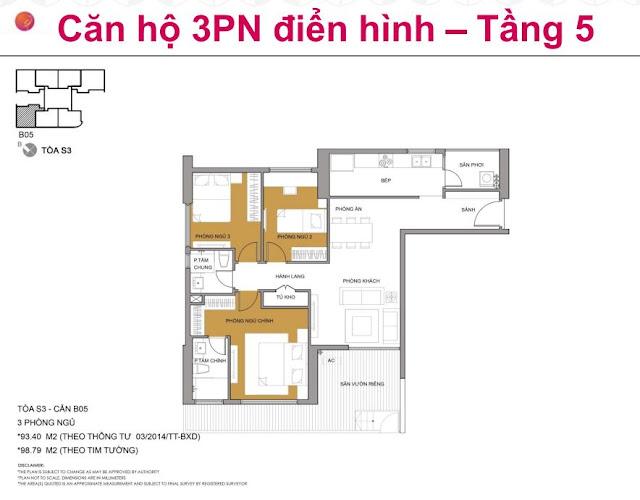 Căn hộ 3PN, tòa S3, Seasons Avenue Căn hộ 3PN, tòa S3, Seasons Avenue