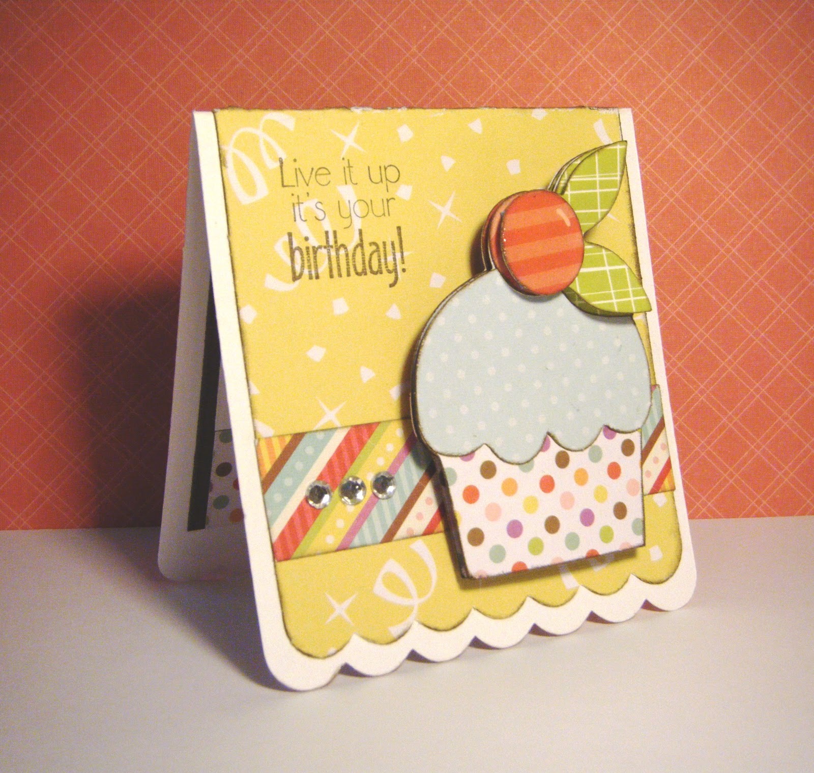 Pink and Paper Wobbly Birthday Card