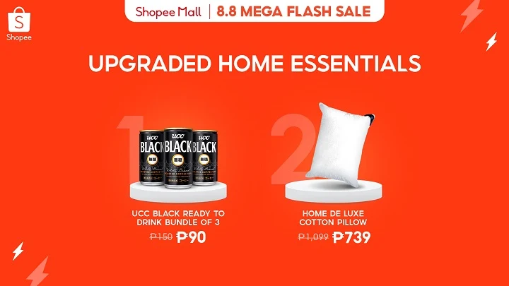 Shopee 8.8 Mega Flash Sale: Upgraded home essentials