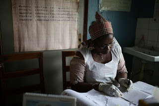 Working in a health clinic without electricity in Ghana
