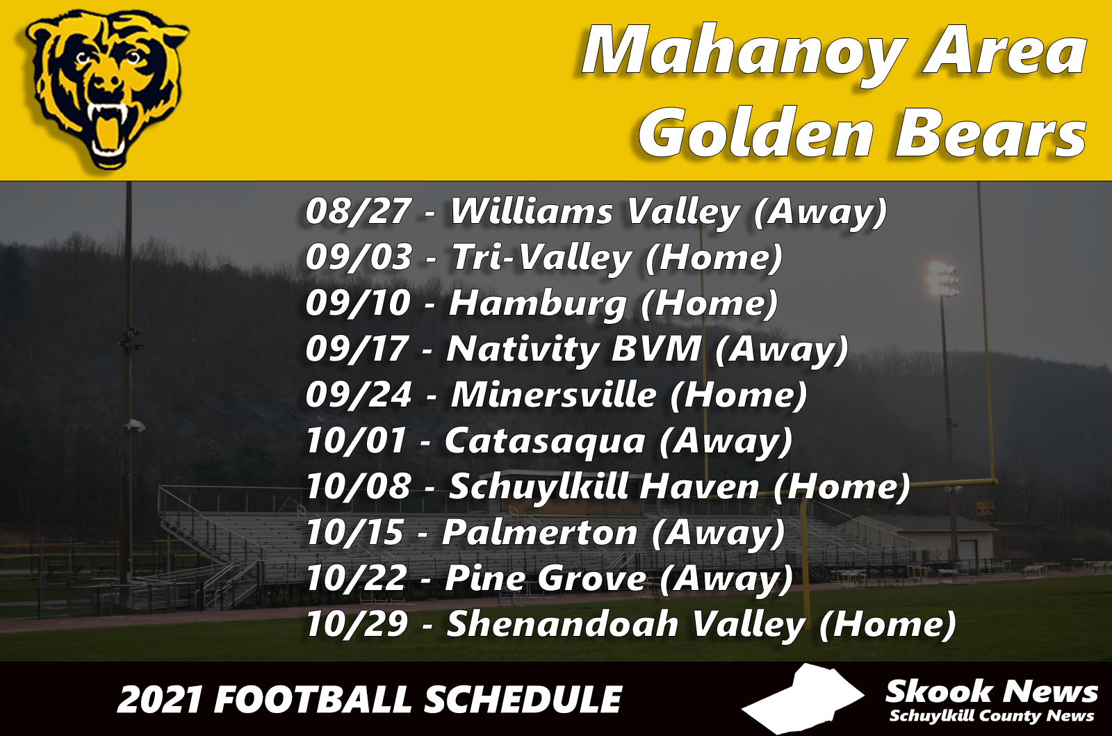 HIGH SCHOOL FOOTBALL Mahanoy Area Golden Bears Football Schedule 2021 high-school-football-mahanoy-area-golden-bears-football-schedule-2021