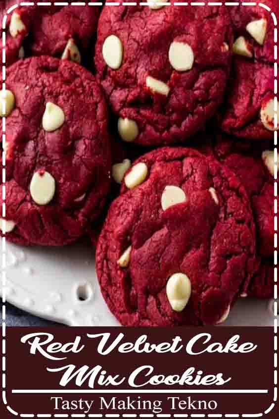 These Red Velvet Cake Mix Cookies are soft, chewy & filled with white chocolate chips. There's only 4 ingredients and they're the perfect easy red velvet cookie for Christmas or Valentine's! These Red Velvet Cake Mix Cookies are soft, chewy & filled with white chocolate chips. There's only 4 ingredients and they're the perfect easy red velvet cookie for Christmas or Valentine's!