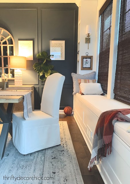 window seat sconces dining room