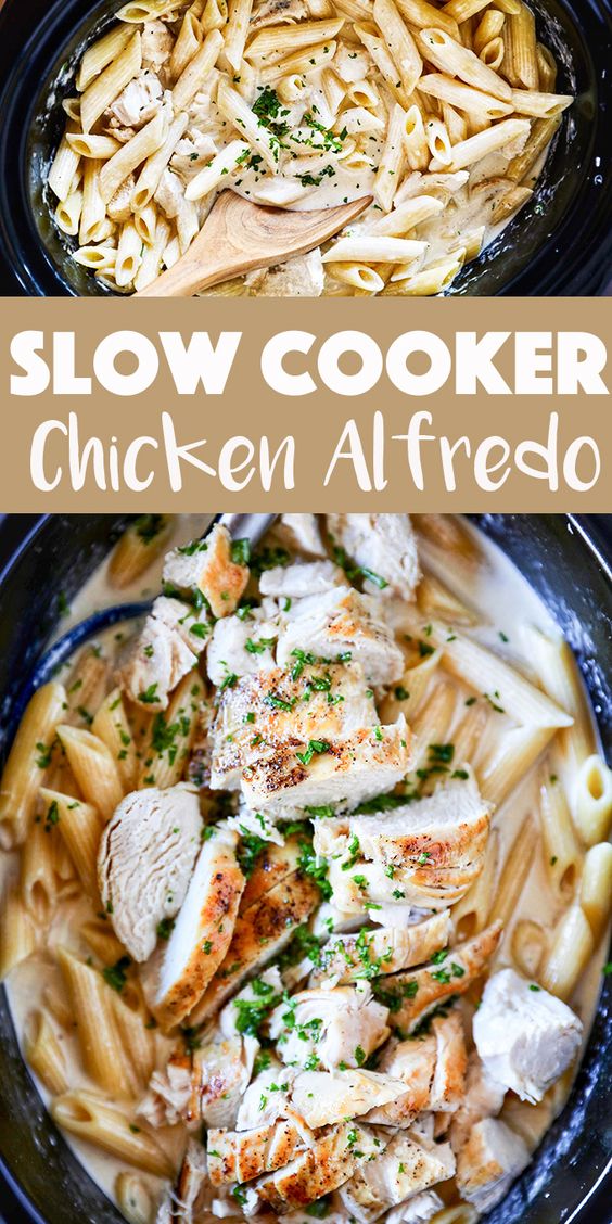 Slow Cooker Chicken Alfredo Food Recipes