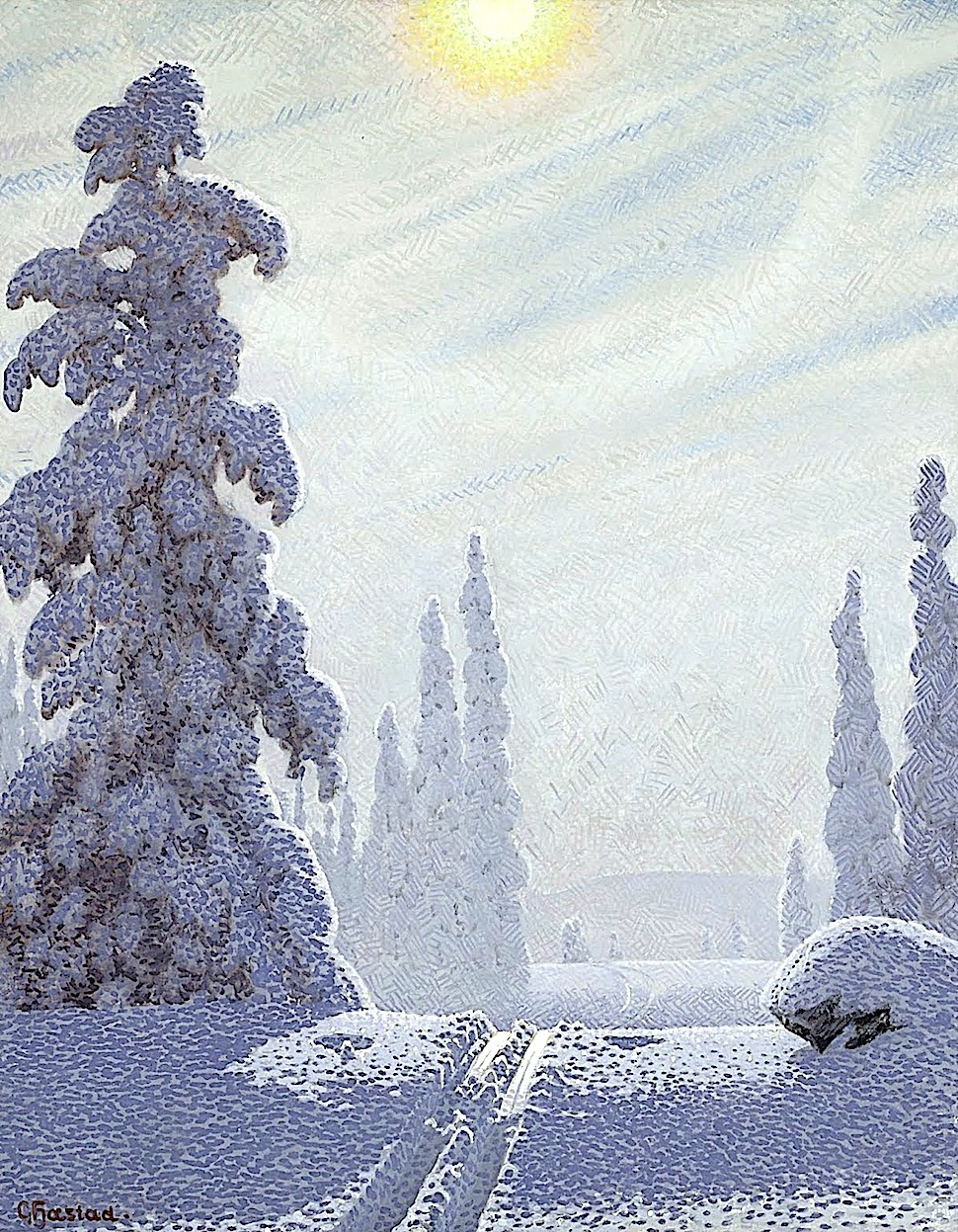 Gustaf Adolf Christensen Fjæstad art Gustaf Adolf Christensen Fjæstad art, a winter scene