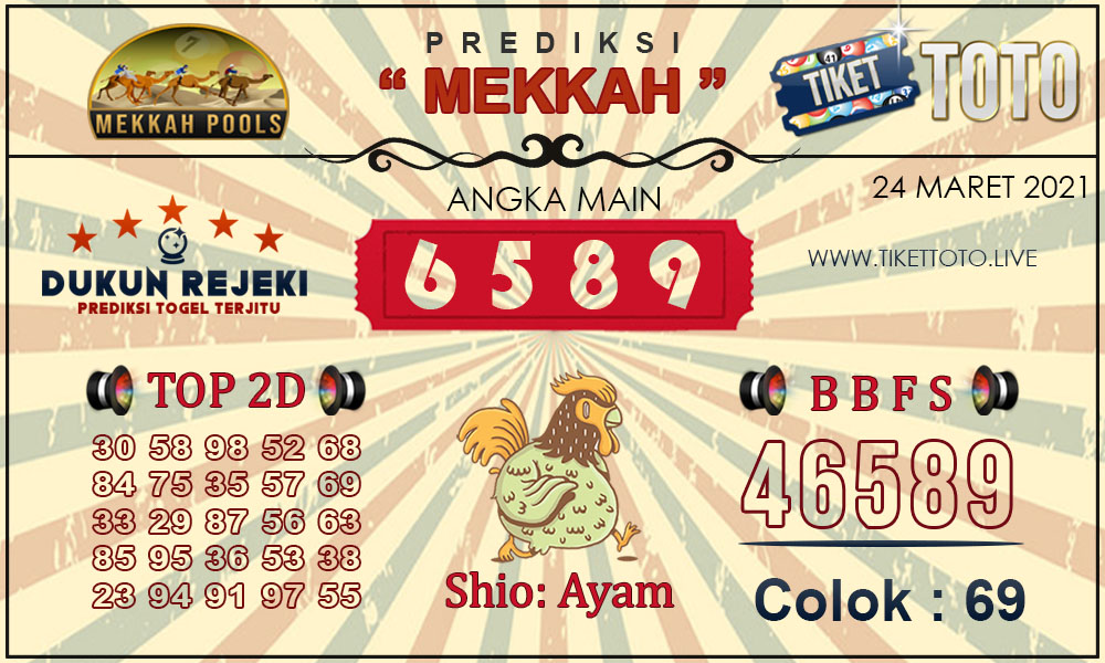 Prediksi Togel MEKKAH TIKETTOTO 24 MARET 2021