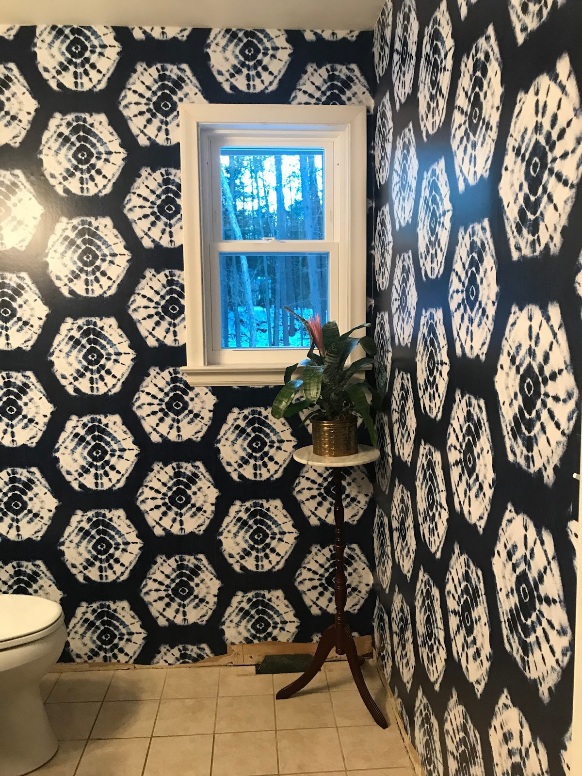 Powder Bathroom Refresh Week 2 How to Use Peel & Stick Wallpaper