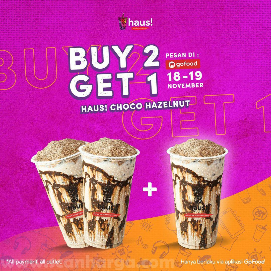 HAUS Promo Buy 2 Get 1 khusus Pembelian Choco Hazelnut lewat Gofood