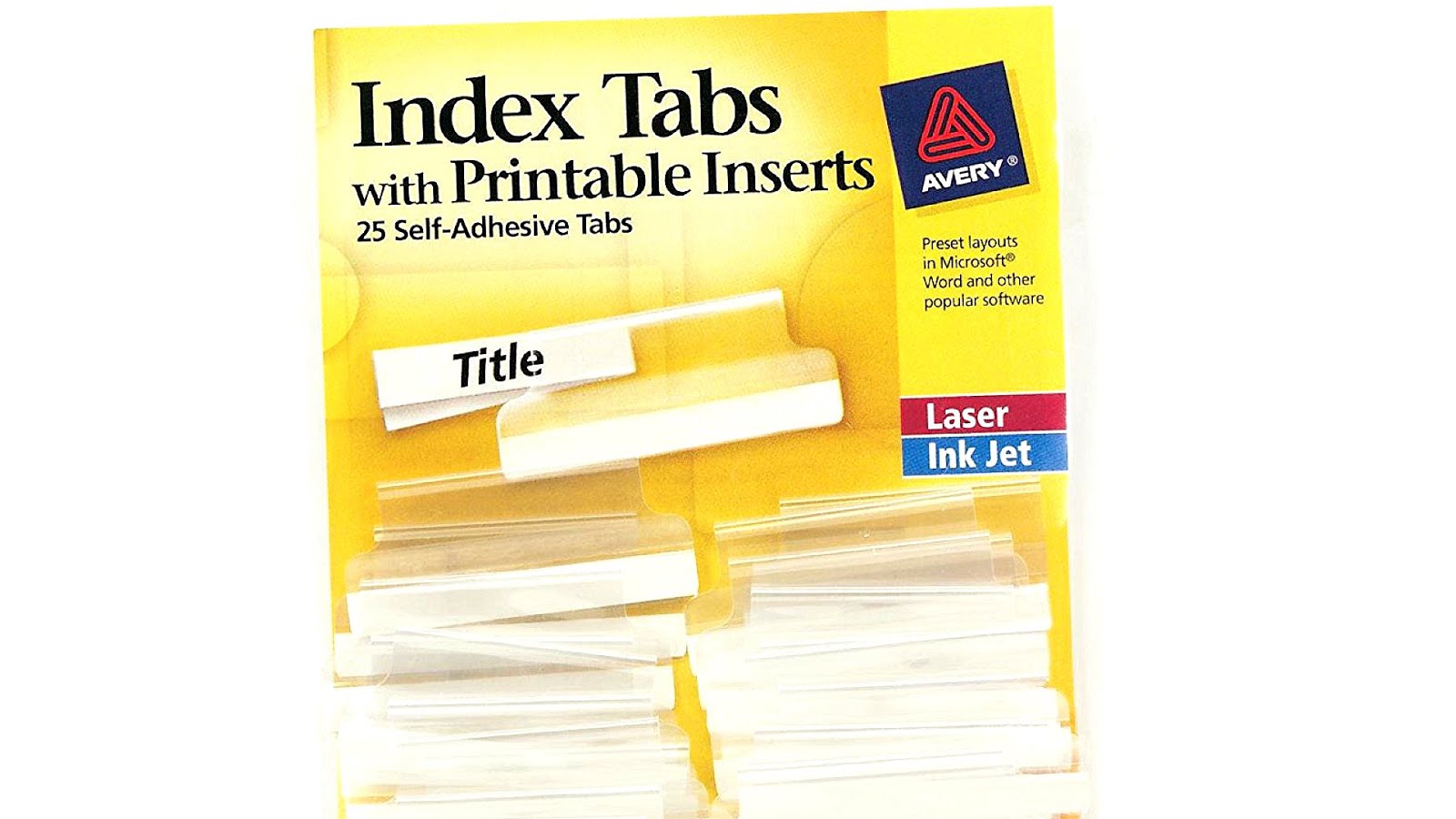 Avery Self Adhesive Index Tabs Index Choices