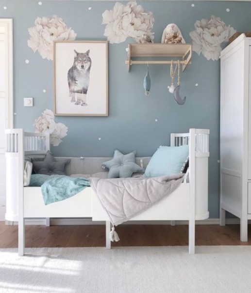 light blue aesthetic bedroom