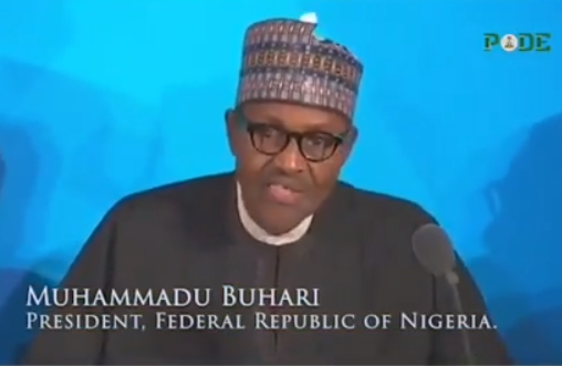 See the video of President Buhari answering a question at the UN general Assembly that has got Nigerians talking