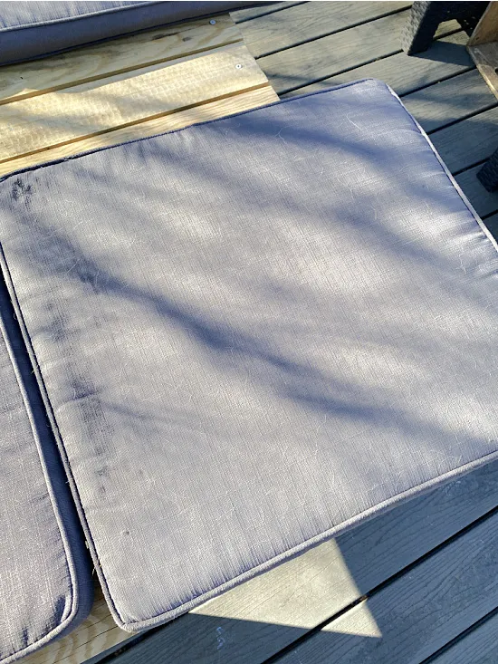 faded grey outdoor cushions