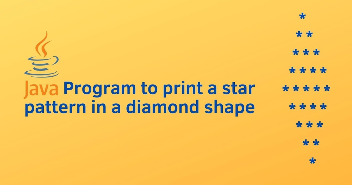 Java program to print a star pattern in a diamond shape