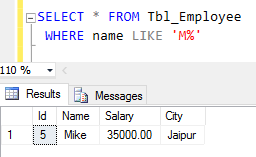 Sql Like Operator ~ MVC