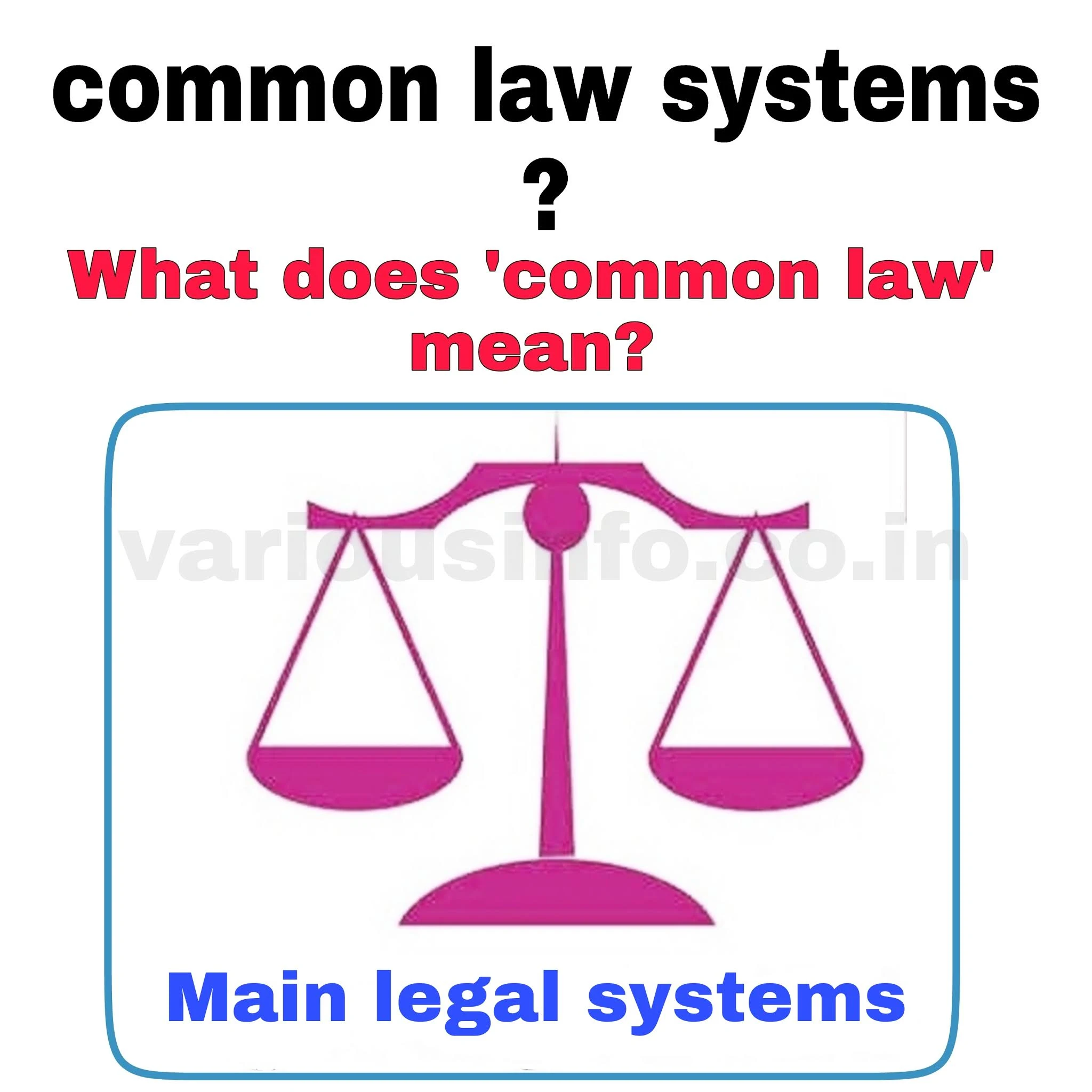 What are common law systems? What does 'common law' mean?