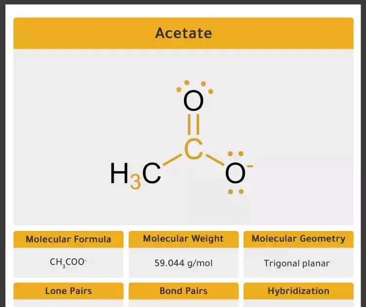 What Is The Molecular Formula Of Acetate Draw The Lewis Structure And