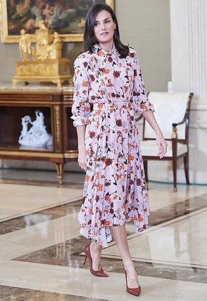 Queen Letizia wore Hugo Boss floral print shirtdress. The TEAF is the acronym for Fetal Alcohol Spectrum Disorder