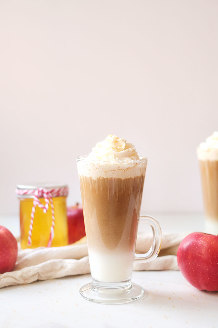 Healthy Apple Crisp Macchiato Recipe Iced or Hot (Sugar Free, Vegan) Everything Pretty