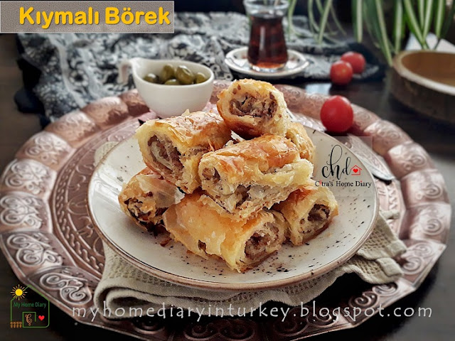 Kıymalı Börek (Turkish Minced Meat Filling Phyllo Pastry) | Çitra's Home Diary. #börekler #resepmasakanturki #turkishfoodrecipe #mincedmeatpastry #turkishborek #borekrecipe #foodphotography #resepsarapan
