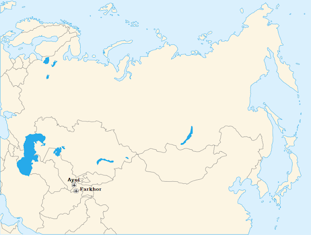 Farkhor and Ayni air base map