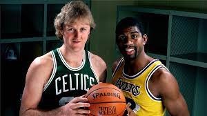 NBA Legends Larry Bird and Patrick Ewing in Miami, 1990