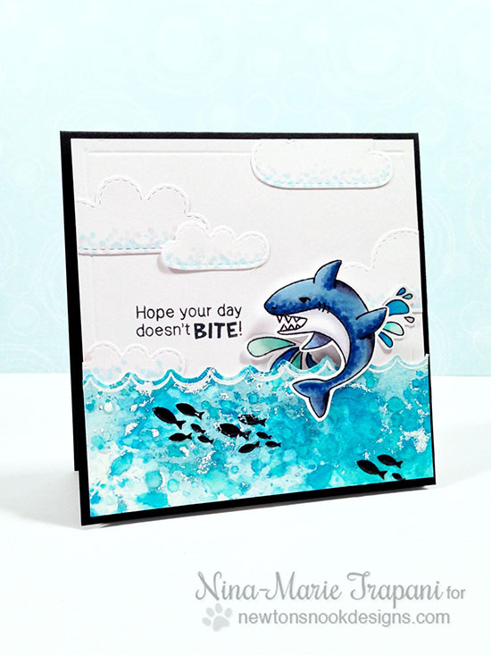Shark card by Nina-Marie Trapani | Shark Bites Stamp set by Newtons Nook Designs