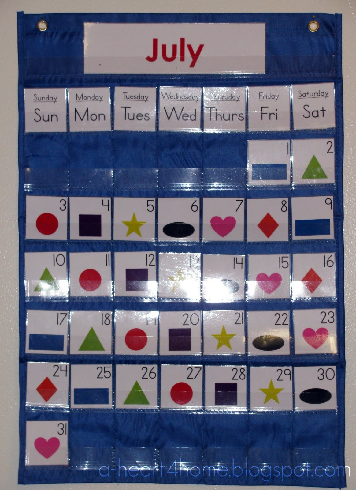 A Heart For Home: Sew Your Own Pocket Chart Calendar from a $1 Target