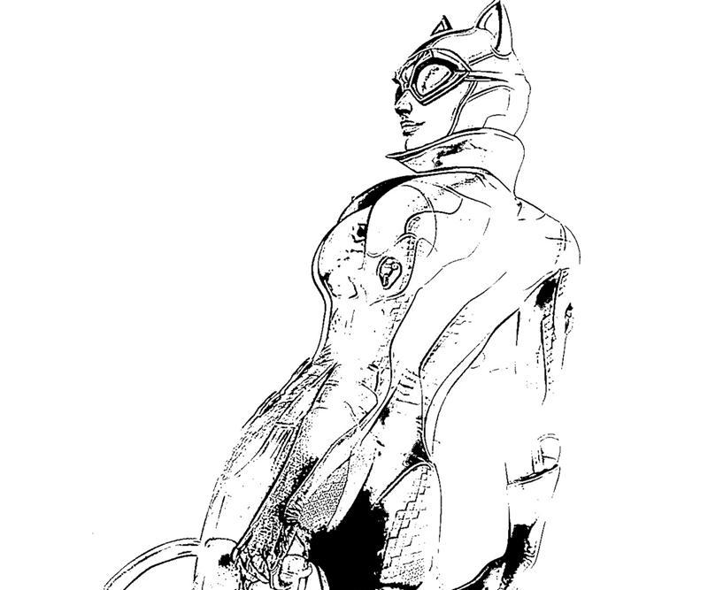 Batman Arkham City Catwoman Character Coloring Pages title=