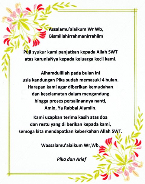 Kartu Ucapan Syukuran 7 Bulanan Kehamilan Kumpulan Kata