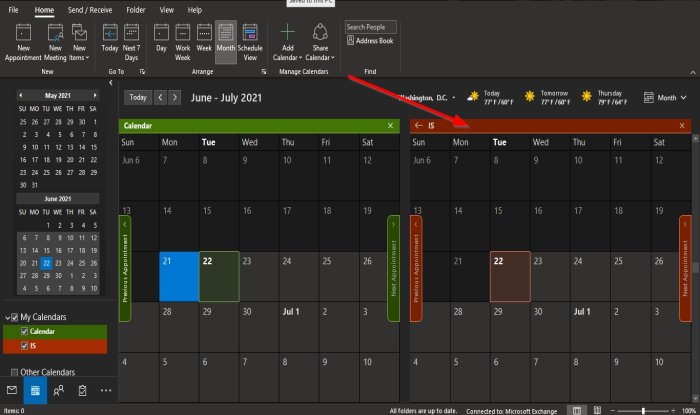 Cómo cambiar el color de fondo del calendario de Outlook