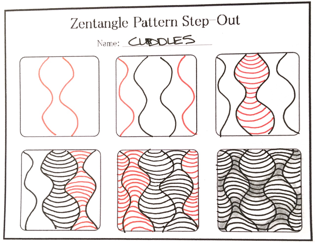 How to Draw the Zentangle Pattern Cuddles, with shading and a variation ...