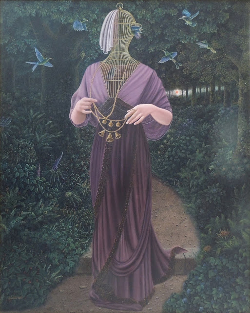 Gervasio Gallardo surrealist painting woman garden
