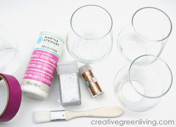 how to glitter wine glasses and seal glitter on glass