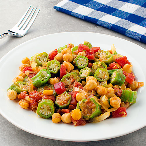 Kitchen Riffs Okra, Tomato, and Chickpea Curry