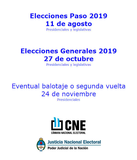  fechas de elecciones 2019