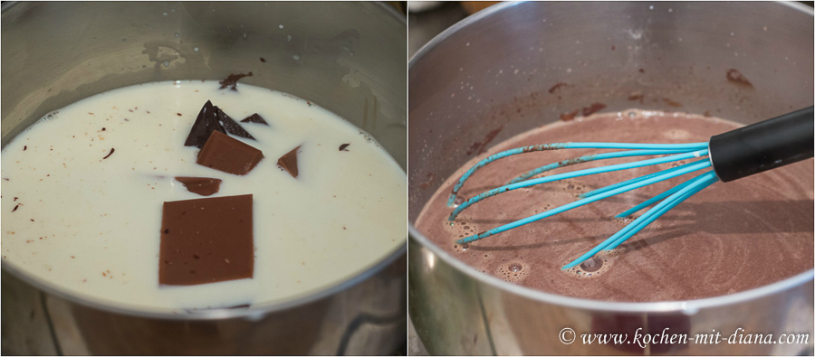 Schokoladenflammerie mit Zimtbirnen | Kochen mit Diana