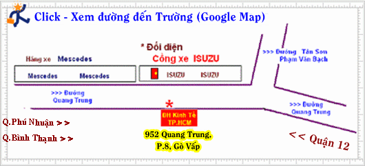 Hướng dẫn đường đến Trung Tâm ĐH Kinh Tế Gò vấp :