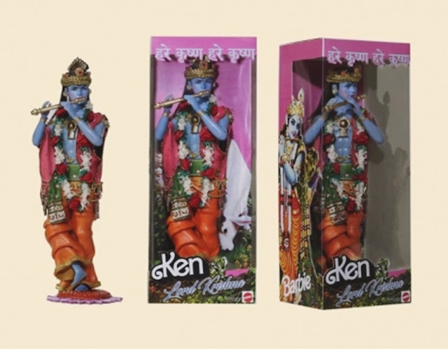 Boneco Ken modificado representando Krishna bonecas barbie modificadas, bonecas personalizadas, bonecas barbie religiosas, barbie baphomet, boneca barbie baphomet, boneco krisnha