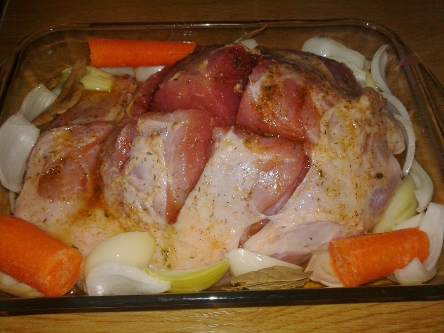 preparación jamón asado