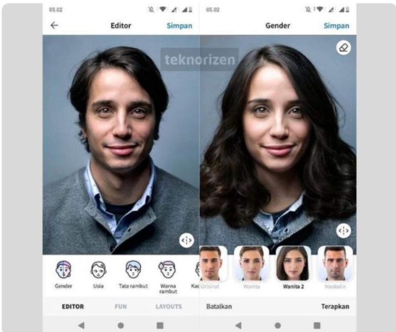 Dunia Maya Geger!!!! Viral Aplikasi FaceApp Tiktok Mengubah Wajah Cowok jadi Cewek