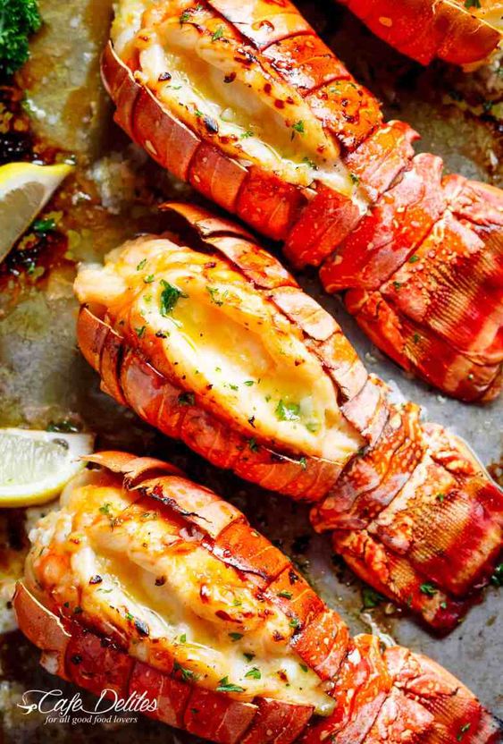 Lobster Tails with Honey Garlic Butter White Wine Sauce Recipe Easy