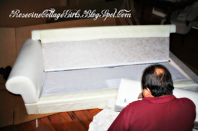 Putting together an Ikea Couch | rosevinecottagegirls.com | Ikea Couch Review