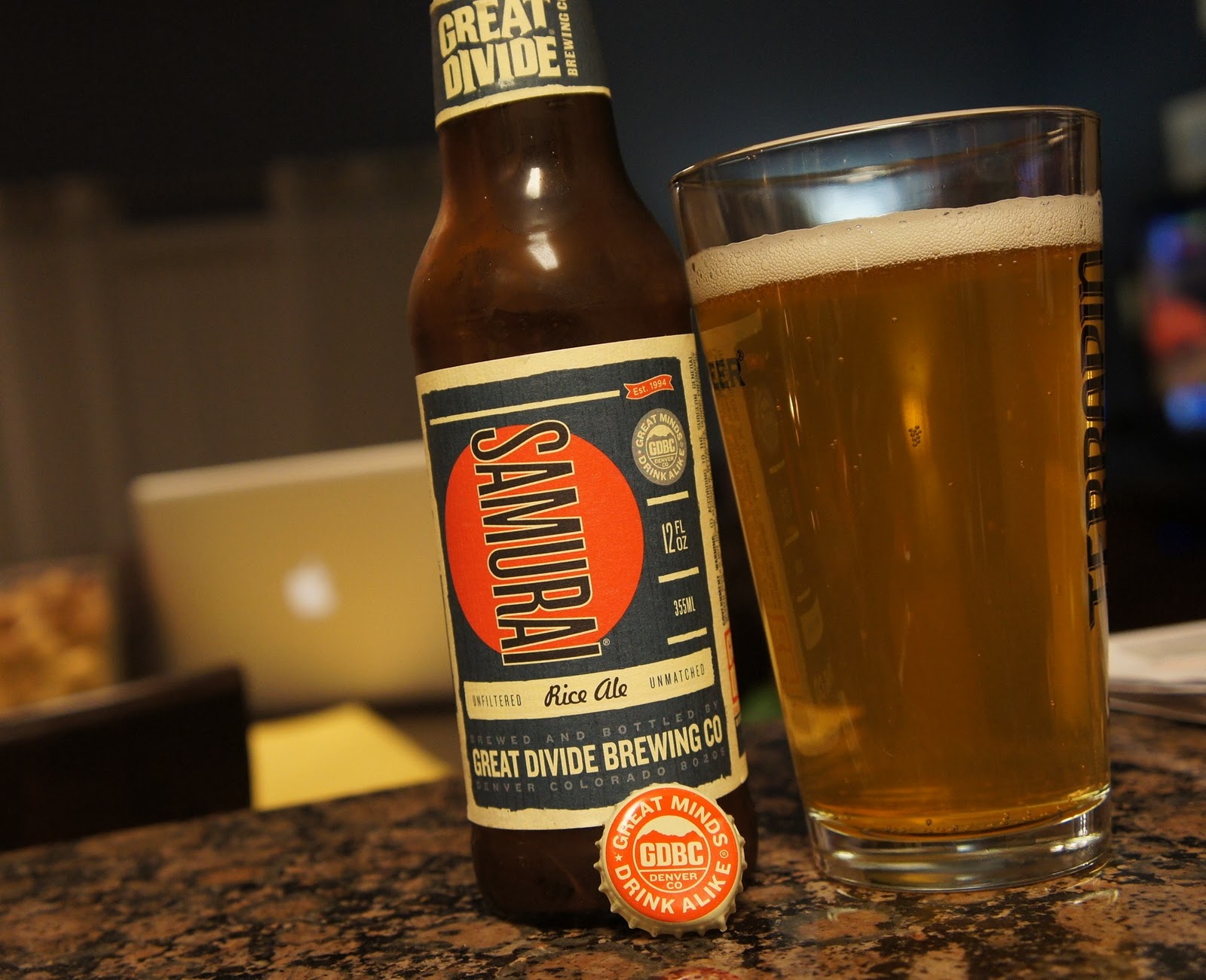 gulp! beer blog. Great Divide Brewing Company Samurai Rice Ale