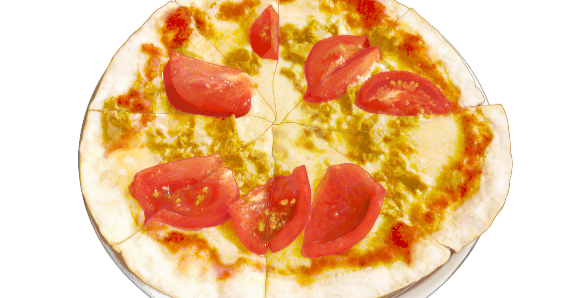 きらら イラスト フリー素材 小説 中心ブログ フリー素材 トマトとツナのピザ