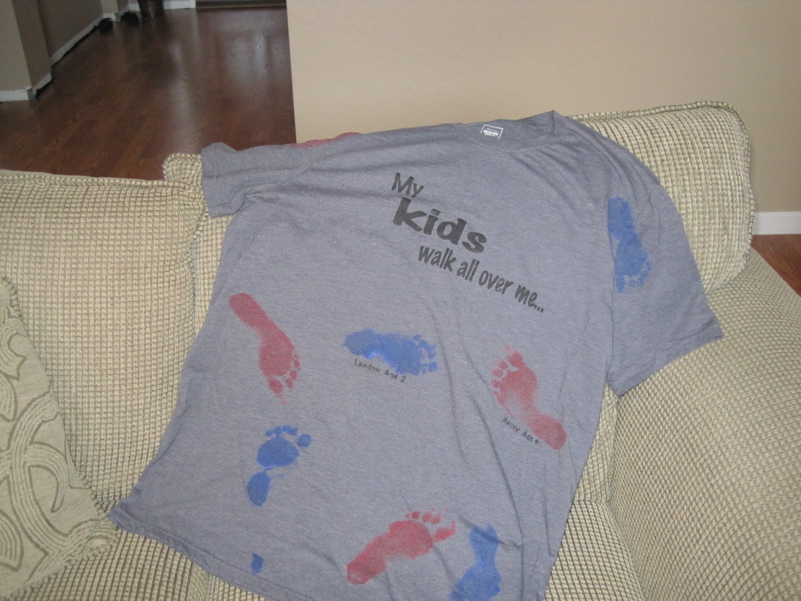 Dad will wear his footprint shirt with pride this Father's Day!