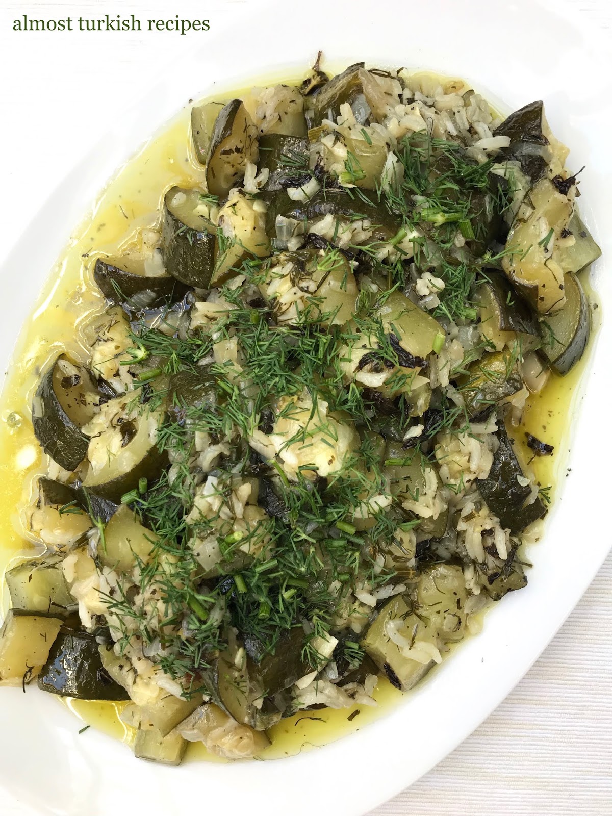 Almost Turkish Recipes: Zucchini with Rice (Pirinçli Kabak)