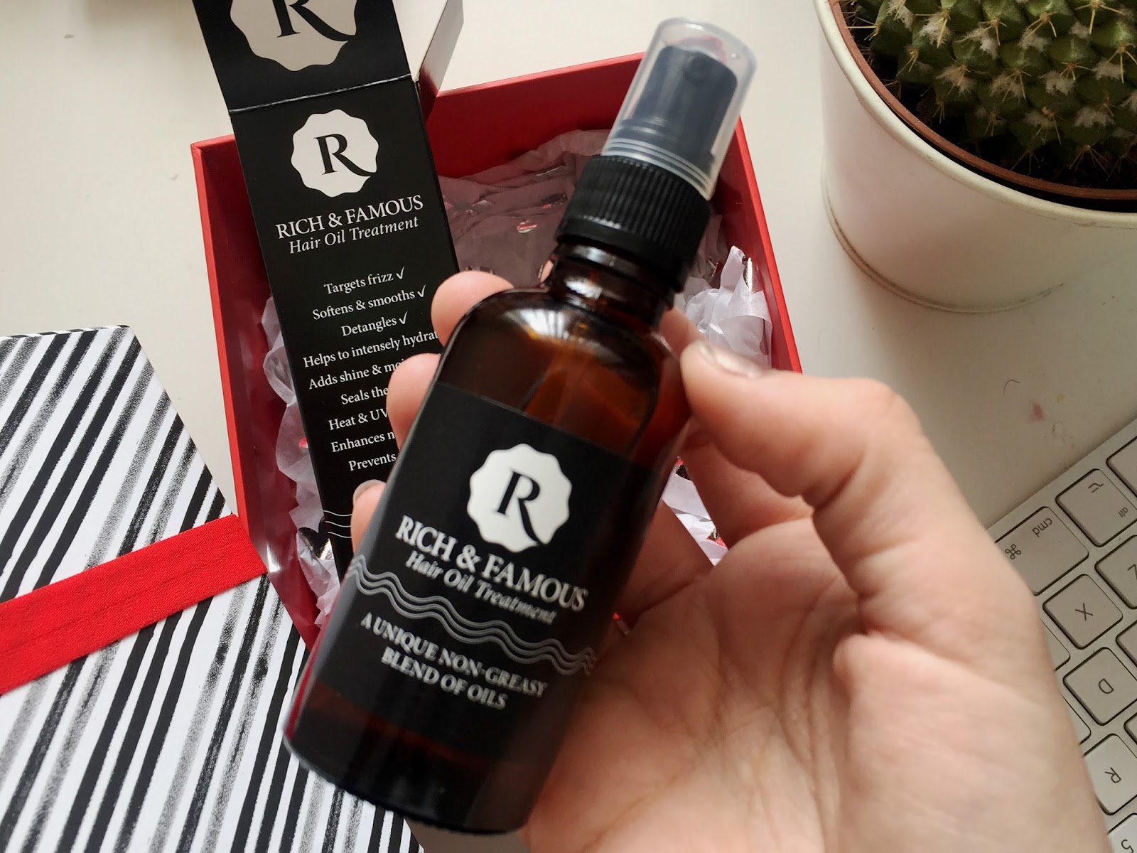 Beauty Review Rich Famous Hair Oil Treatment Heart Shaped Bones