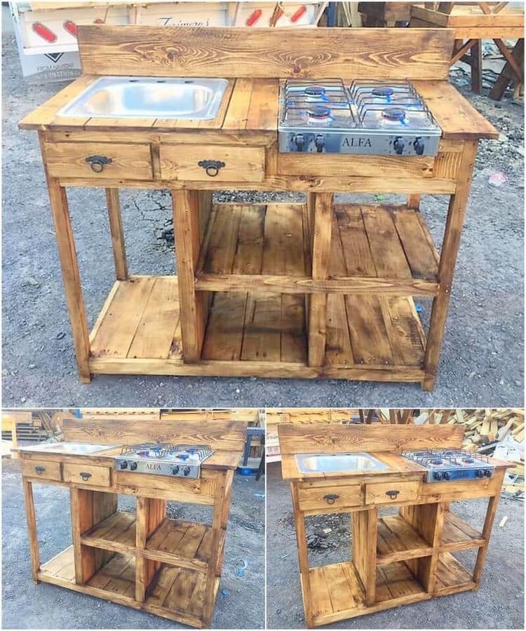 Muebles de cocina hechos de palets de madera reciclados | Construccion y : Hazlo tu mismo