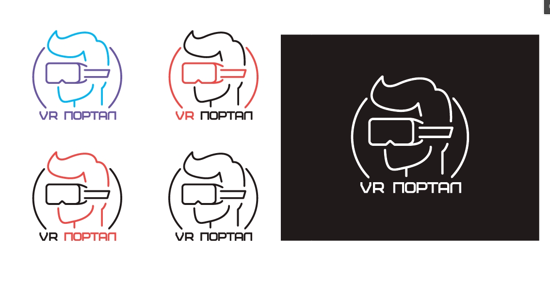 Portal VR Владивосток эмблема. 3 варианта логотипа
